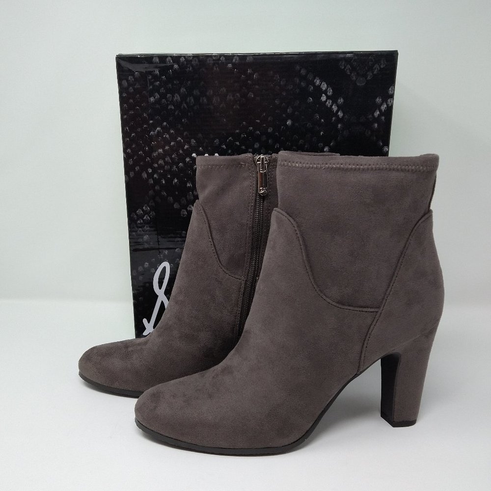 NEW! Women's Sam Edelman Sia Flint Grey Microfiber Ankle Booties-S 9.5